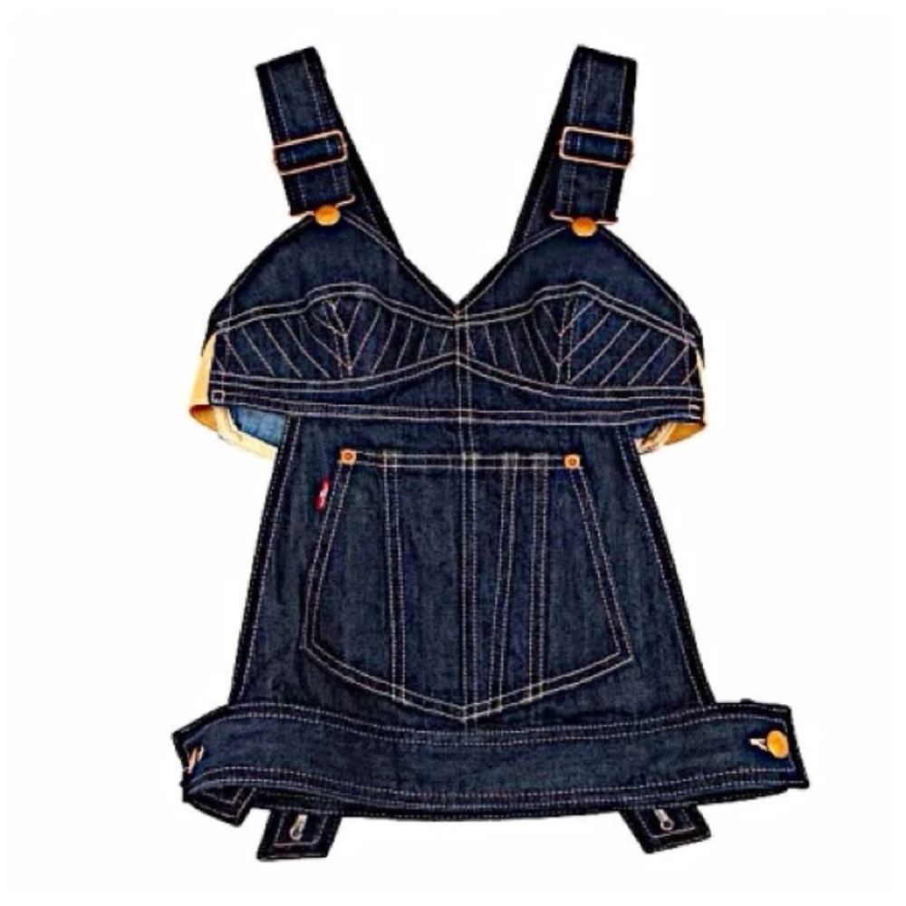 Authentic Rare Gaultier x Levi Archive Denim Suspender Strapped Bustier